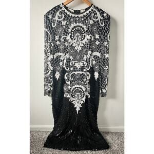 Vintage Swee Lo women's art deco evening dress size medium